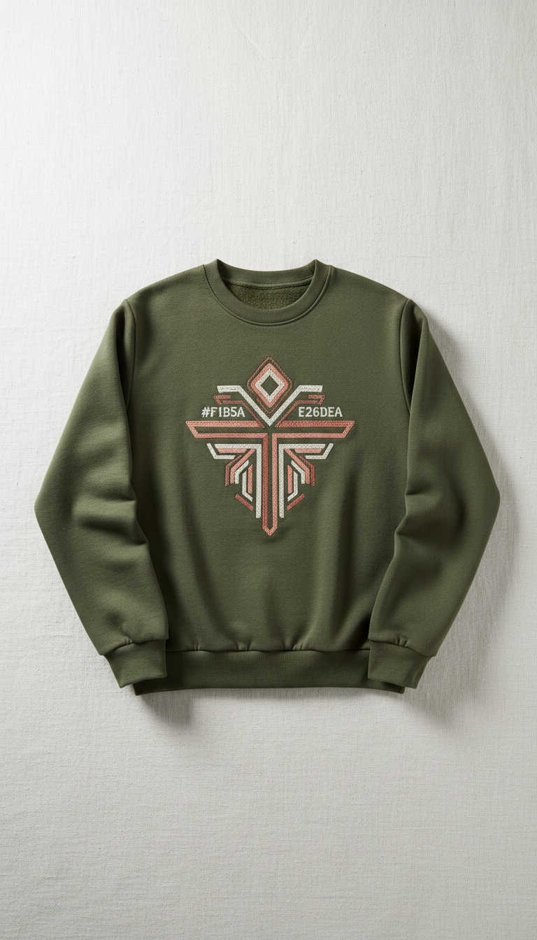 Olive Green Embroidered Faith Sweatshirt