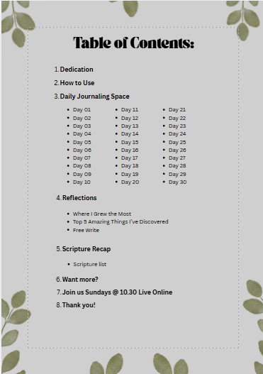 A 30 Day Christian Gratitude Journal for iPad & GoodNotes (Tan)