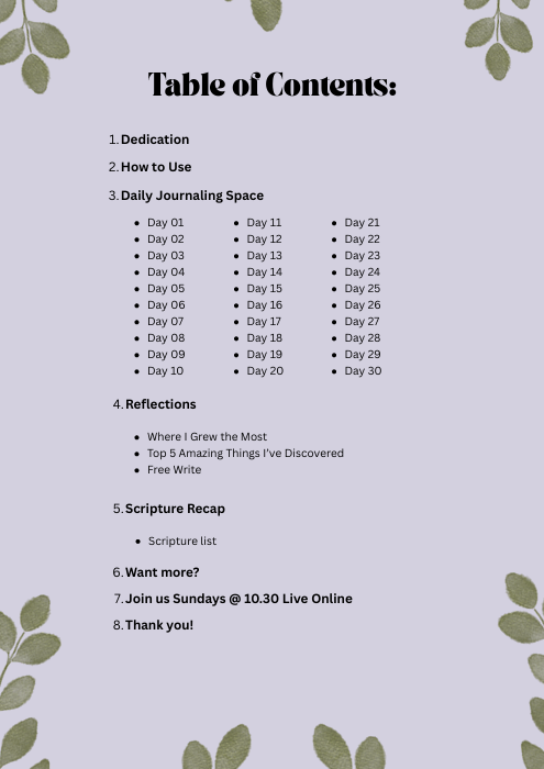 A 30 Day Christian Gratitude Journal for iPad & GoodNotes (Purple)