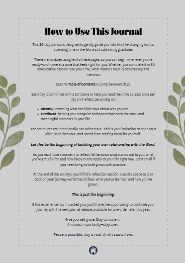 A 30 Day Christian Gratitude Journal for iPad & GoodNotes (Tan)