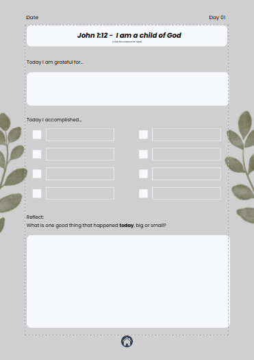 A 30 Day Christian Gratitude Journal for iPad & GoodNotes (Tan)